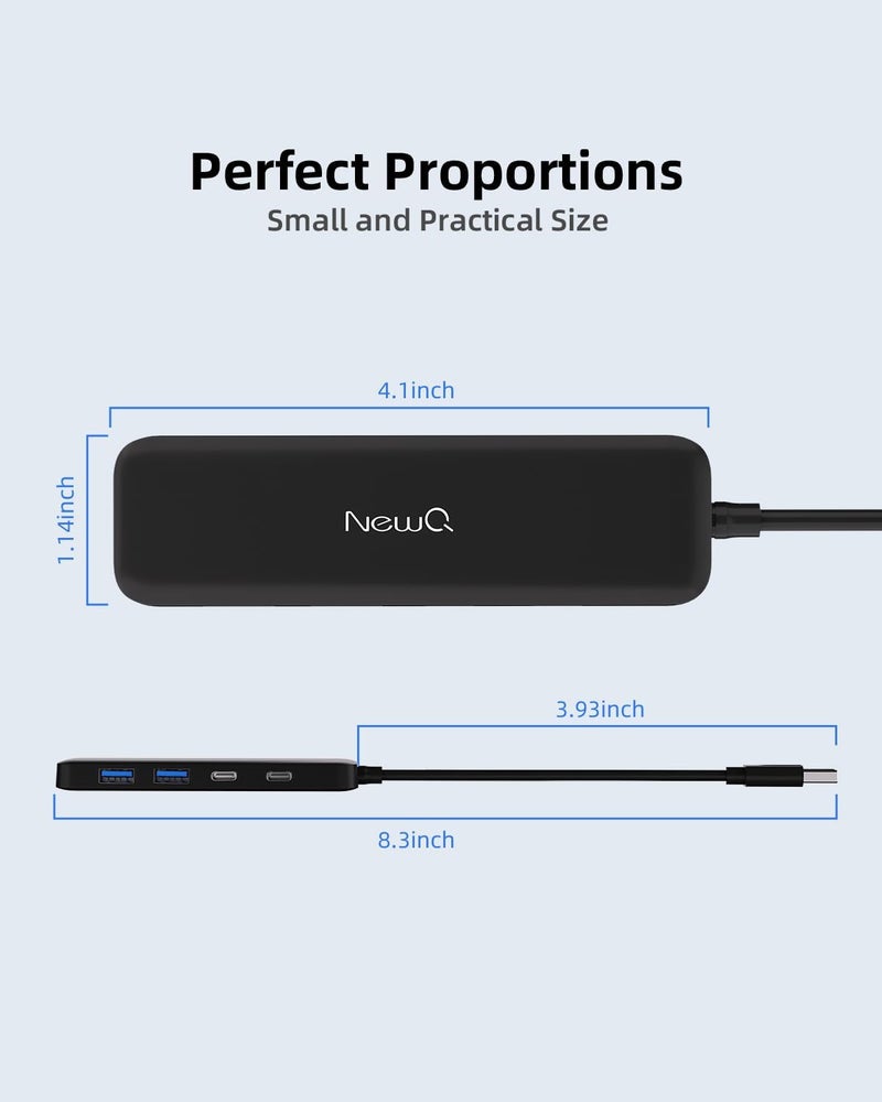 NewQ Dual USB C USB A 3.0 Hub: 4 Ports USB Hub with 2* USB-C 3.0 and 2* USB-A 3.0, Ultra Slim Portable USB Splitter Adapter for Laptop, PS4, Flash Drive, HDD, Xbox, Printer, Keyboard, Computer Accessories - Image 5